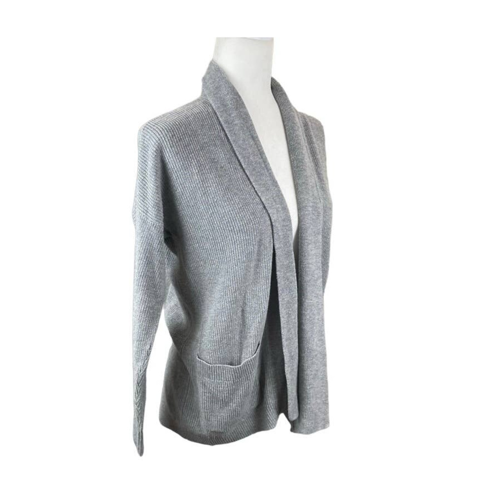 Abercrombie & Fitch Womens Cardigan Sweater Long Sleeve Front Pocket Gray Medium - Picture 2 of 11